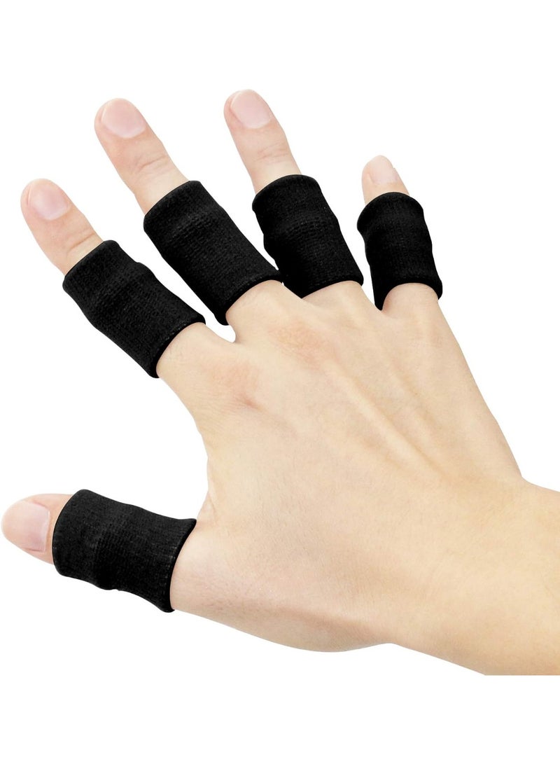 Finger Sleeves, Thumb Splint Brace For Finger Support, Breathable Elastic Finger tape, Compression pression Protector For Reliving Pain, Triggger Finger, Compression Aid For Sports, 10PCS (black) - Image 1
